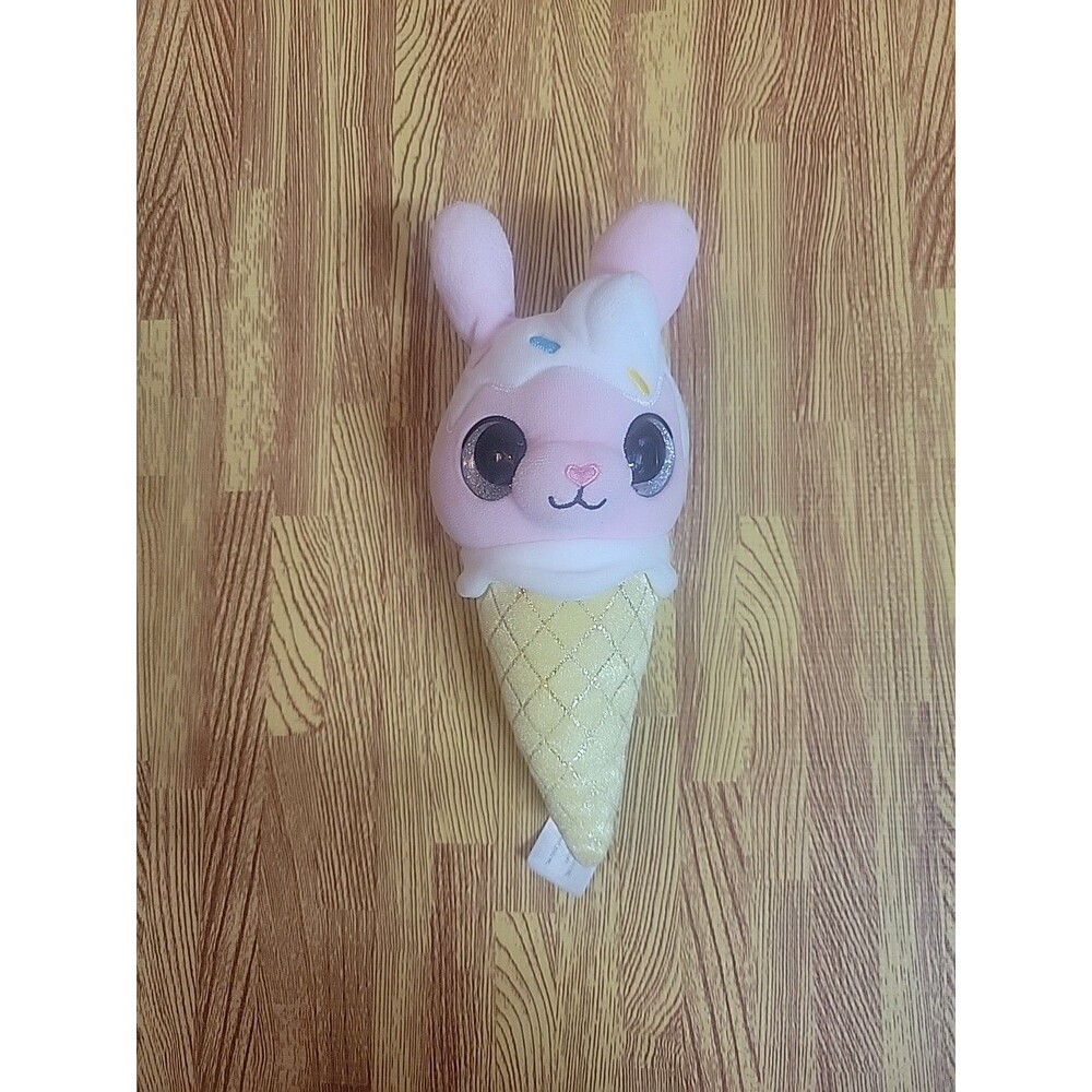 Zuru Coco Cones Mallow Plush Stuffed Animal Toy Pink White Bunny Rabbit